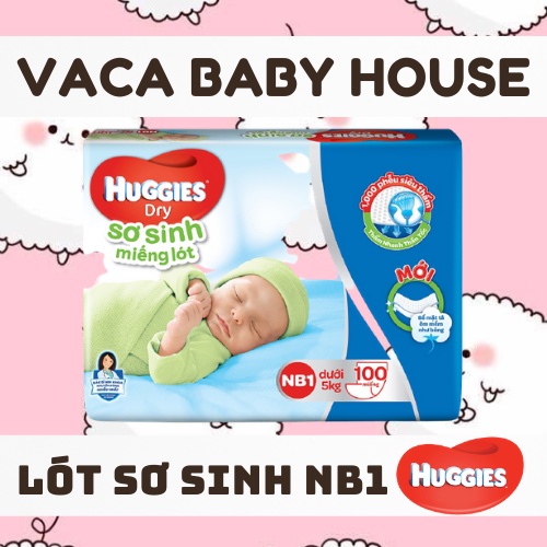 Miếng lót sơ sinh huggies dry newborn 1-100 miếng