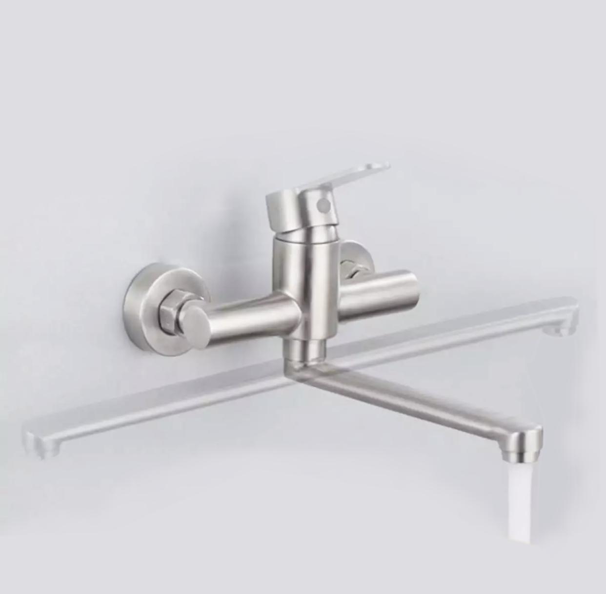 Vòi rửa chén bát inox 304 nóng lạnh - Bộ vòi rửa bát gắn tường