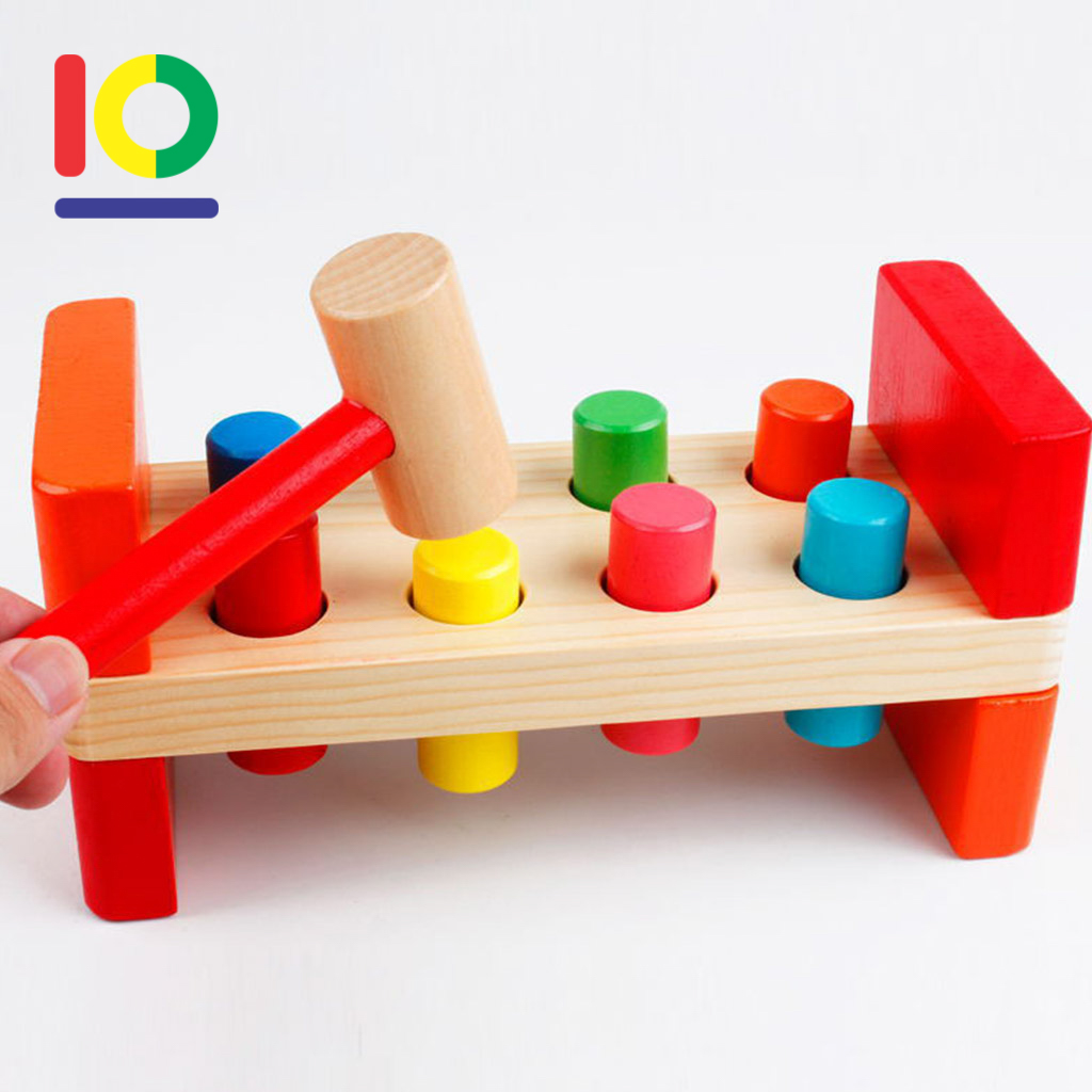 Đồ chơi gỗ búa đập cọc loại lớn cho bé trai, gái 2 3 4 5 tuổi