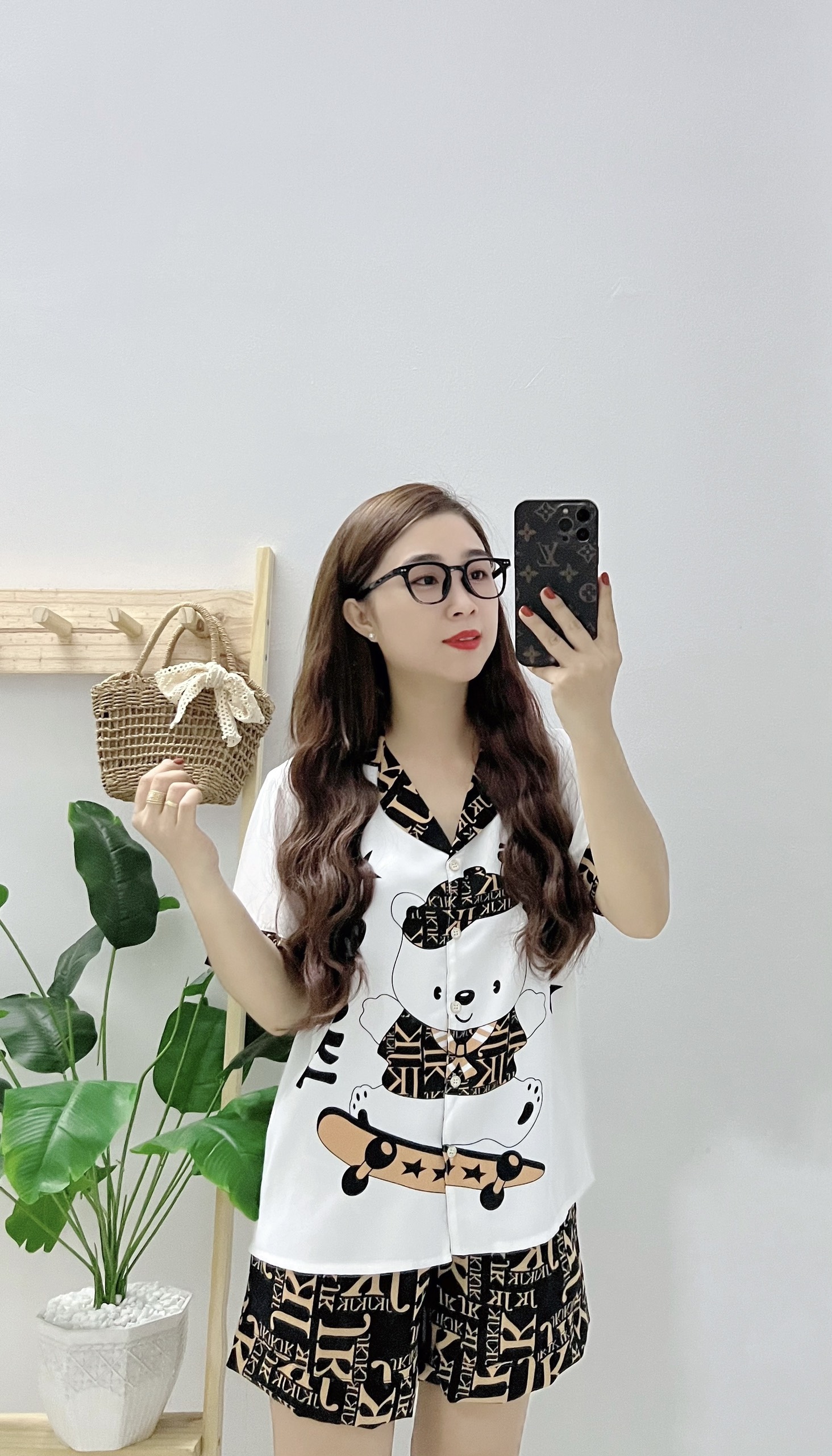 Đồ bộ nữ anh mỹ pijama chất liệu lụa mango cao cấp 5d đùi dmg-01