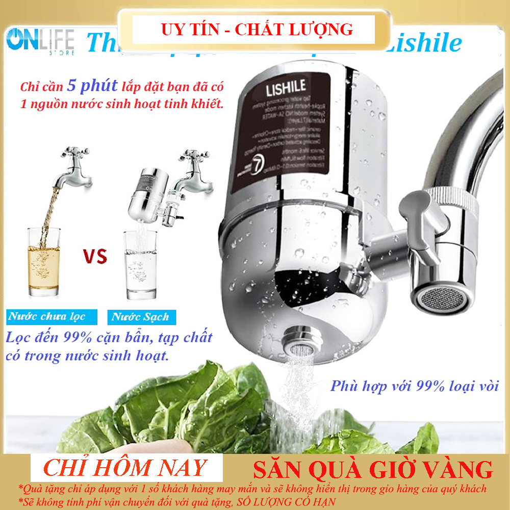 Máy Lọc Nước Tại Vòi Thông Minh hai Chế Độ Nước Loại Bỏ Tập Chất Và Vi Khuẩn- Tốc Độ Lọc Nước Nhanh,Màng Lọc 7 Lớp,Làm Từ Vật Liệu Chuẩn Y Tế ABS, Phù Hợp Với 99% Loại Vòi. Bảo Hành 6 Tháng