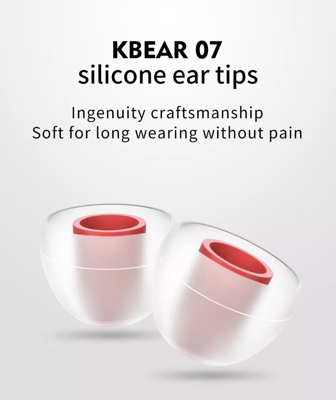 Đệm silicon chất lượng cao KBEAR KB07 dành cho tai nghe ống dẫn thanh từ 4.5mm trở lên