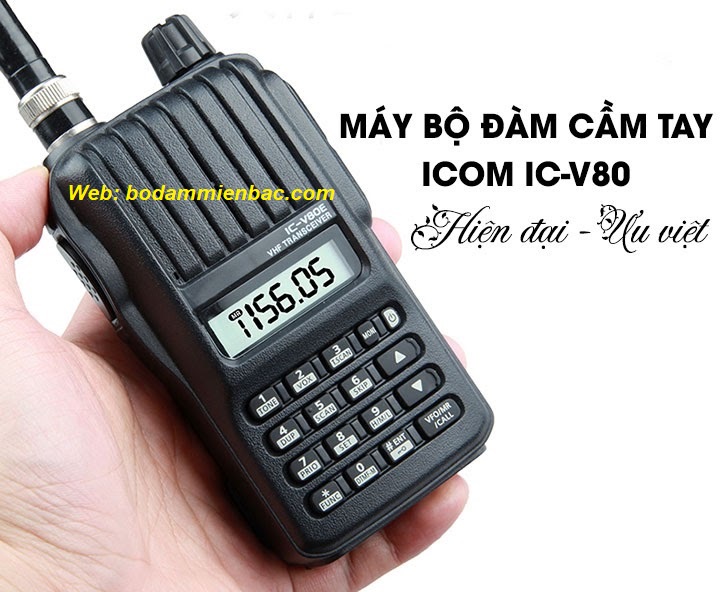 Máy bộ đàm 200 kênh nhớ, icom ic-v80 dùng cho bảo vệ, công trường, nhà hàng