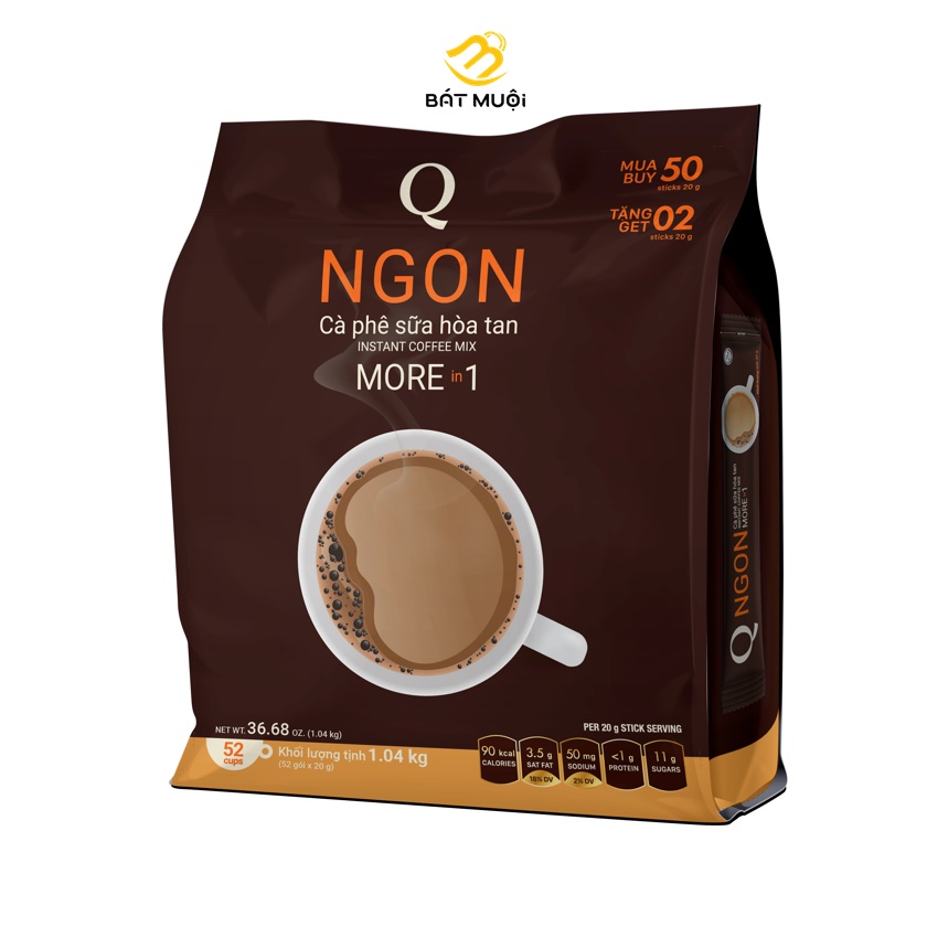 Thùng 21 túi cà phê sữa hoà tan ngon - trần quang túi 480gr - bat muoi