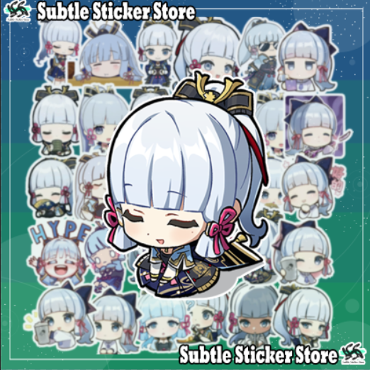 Genshin Impact - Set 10/15/30 Sticker Kamisato Ayaka / Ayaka game Genshin Impact hình dán trang trí vali, điện thoại, laptop, mũ bảo hiểm.. siêu đẹp