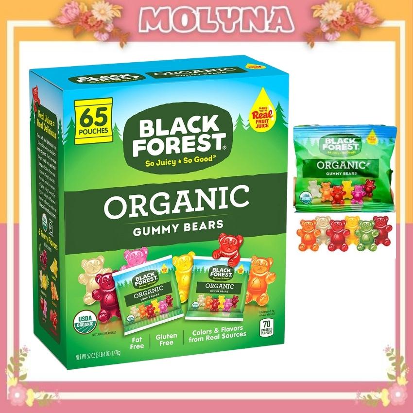 Kẹo dẻo organic black forest hình gấu vị trái cây tự nhiên của mỹ - kẹo gummy bears mềm ngon thích hợp cho trẻ em và cả người lớn - hộp 65 túi có bán lẻ molyna