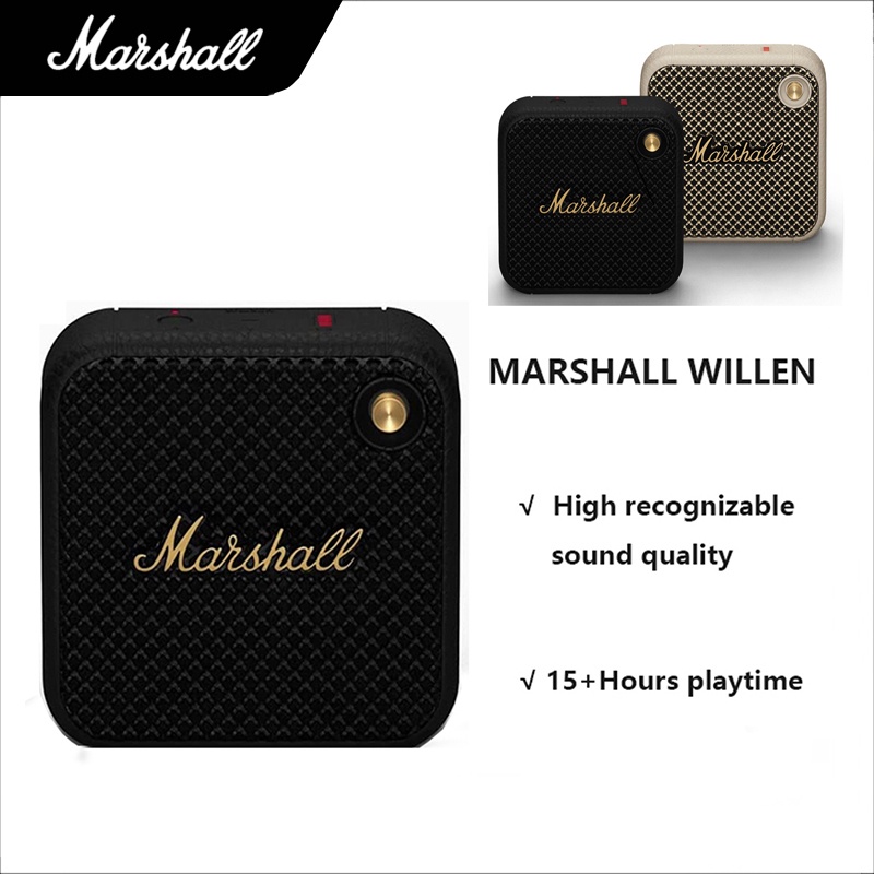 Loa bluetooth marshall willen, loa nghe nhạc công suất lớn- loa âm bass tốt - chống nước và bụi ip67 - bluetooth 5.1, loa dã ngoại thiết kế nhỏ gọn, có móc treo, trẻ trung, năng động, cá tính, bh 1 đổi 1.
