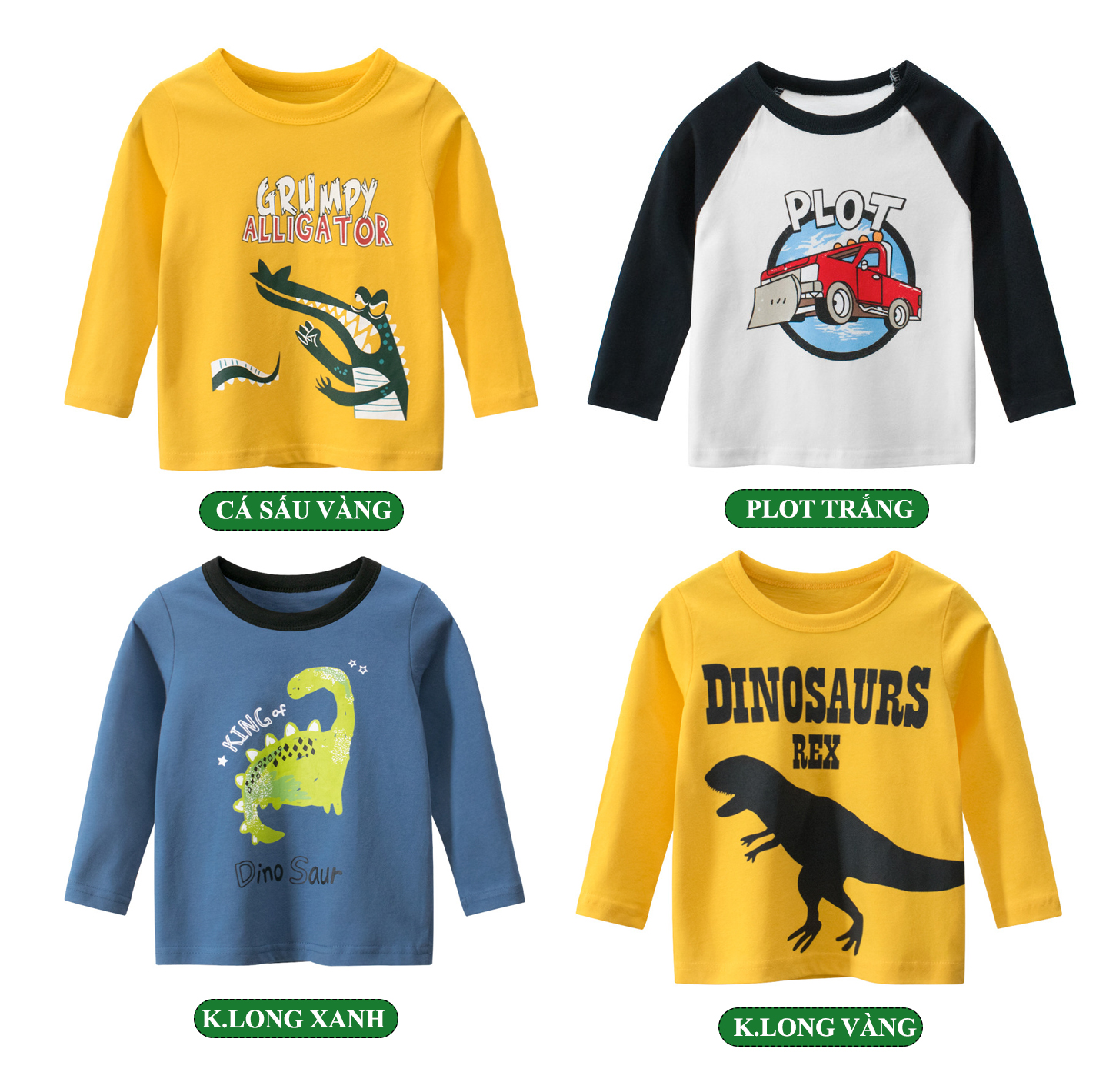 [CHÍNH HÃNG 27KIDS] Áo thun dài tay cho bé trai bé gái chất vải cotton  AE2