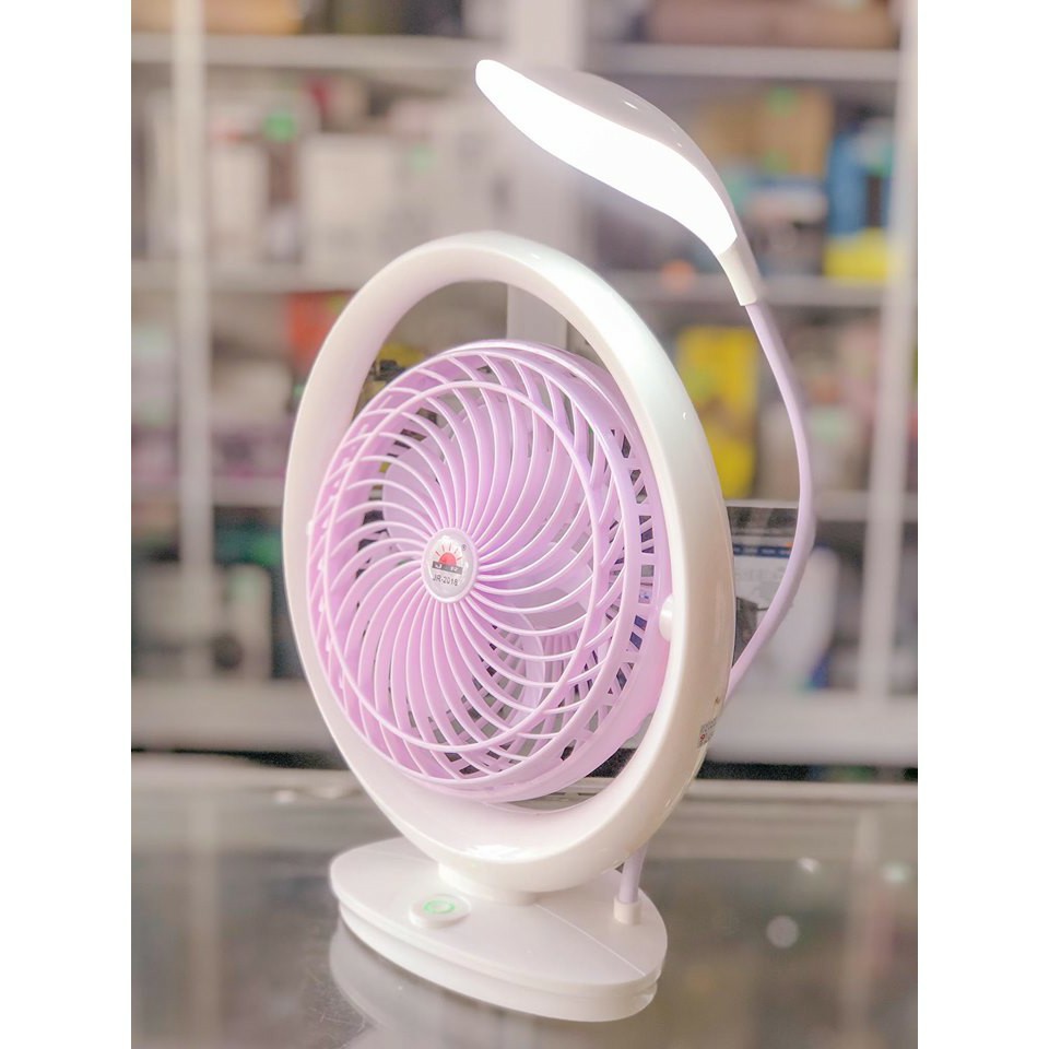 Quạt để bàn jr-2018 có đèn led - quạt sạc tích điện có đèn led để bàn 2 trong 1 jr-2018 mẫu mới - quạt để bàn đa năng cao cấp kiêm đèn pin 2 chế độ sángthích hợp dùng ở văn phòng đi du lịch cho trẻ nhỏ…