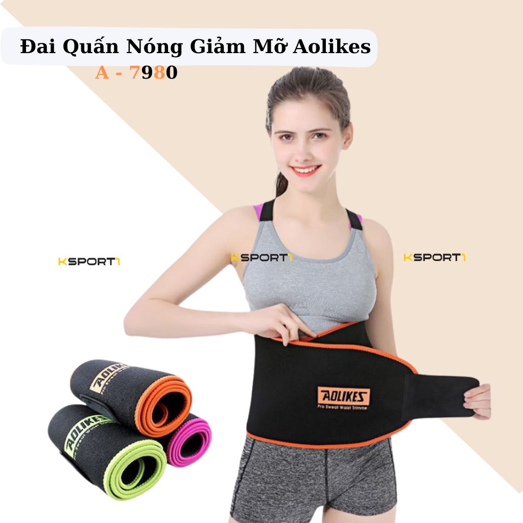 Đai lưng, đai quấn nóng hỗ trợ giảm mỡ bụng tập gym, yoga aolikes 7980