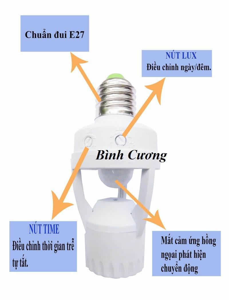 ĐUI ĐÈN TREO CẢM ỨNG HỒNG NGOẠI E27