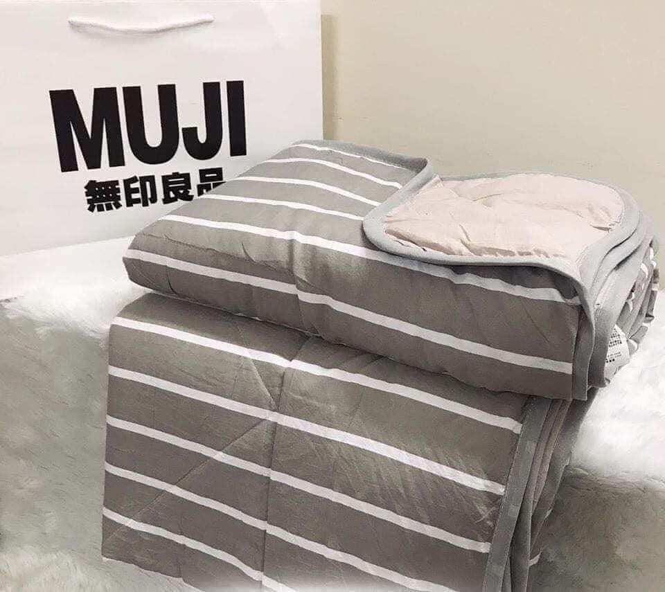 Chăn hè muji kẻ sọc - chăn hè thu loại 1