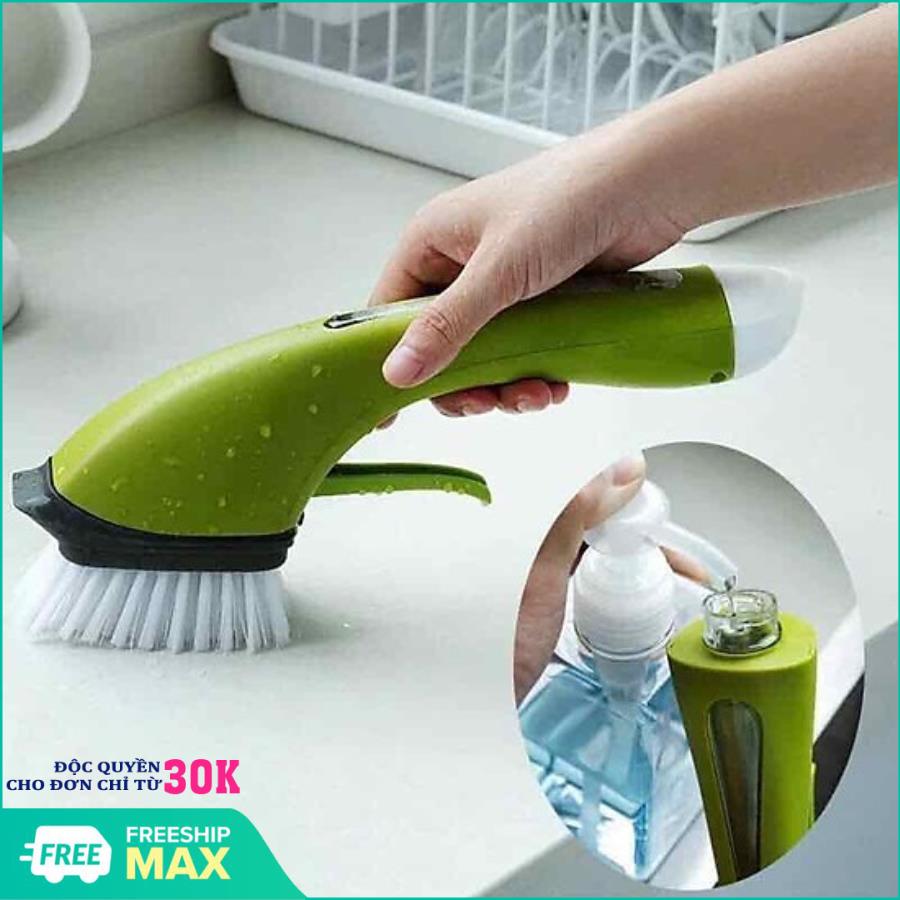 Chổi cọ xịt nước đa năng có cán, Thiết Bị Vệ Sinh Phòng Tắm Nhà Bếp Đa Năng Cán Dài Tích Hợp Bình Xịt Xà Phòng, Máy Chà Sàn, Cọ Rửa Đa Năng (Màu Ngẫu Nhiên)