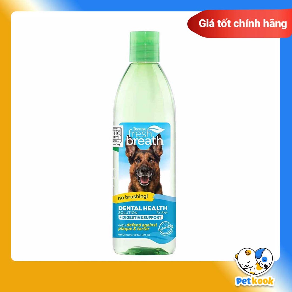 Nước thơm miệng, ngừa cao răng cho chó Fresh Breath Tropiclean