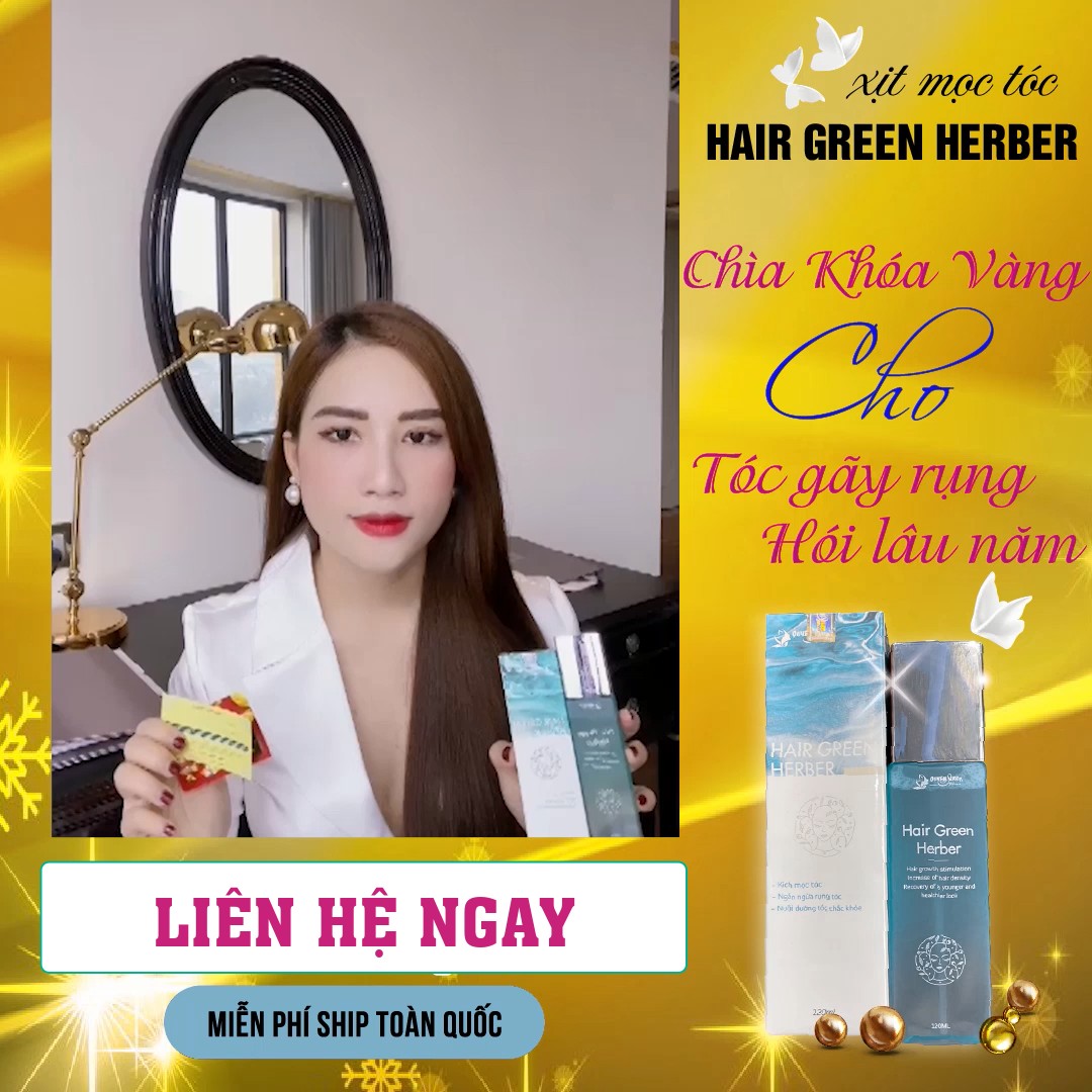 Chính hãng - tinh dầu kích mọc tóc hair green herber - phục hồi tóc rụng, dưỡng tóc suôn mượt, giảm tóc gãy rụng | dung tích 120 ml