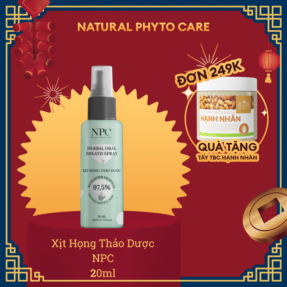 Xịt họng thơm miệng NPC giúp bảo vệ cổ họng, kháng khuẩn ngăn ngừa viêm họng và giảm đau - chai 20ml