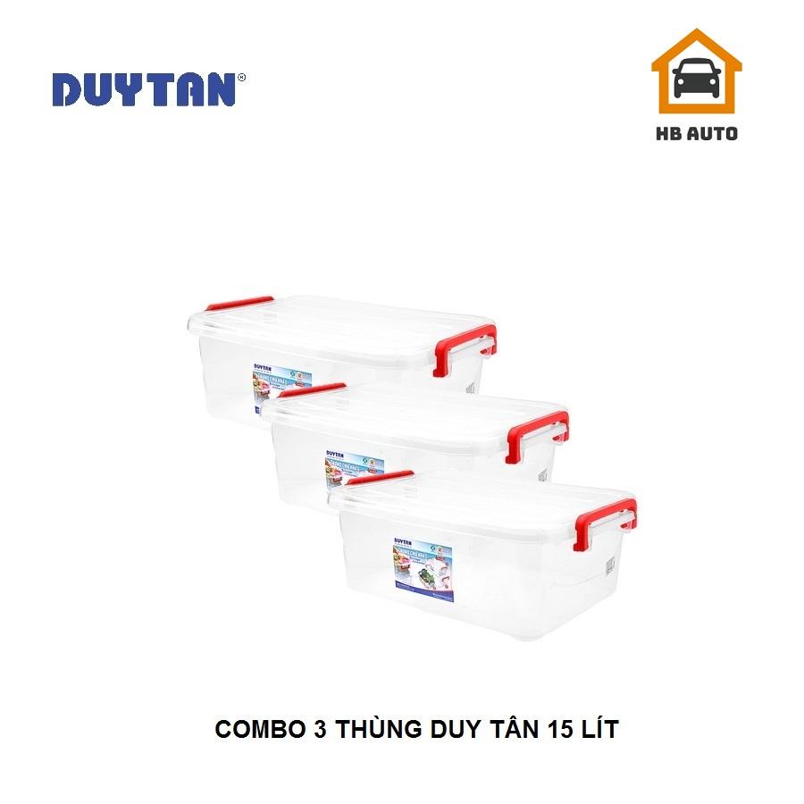 [FreeshipMAX] [HCM]Combo 3 Thùng Nhựa Duy Tân Trong Suốt 15 Lít (45.7 x 31.8 x 16.1 cm) No.H116