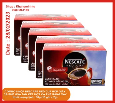 Cà phê nestlé red cup hộp giấy 30g - combo 5 hộp