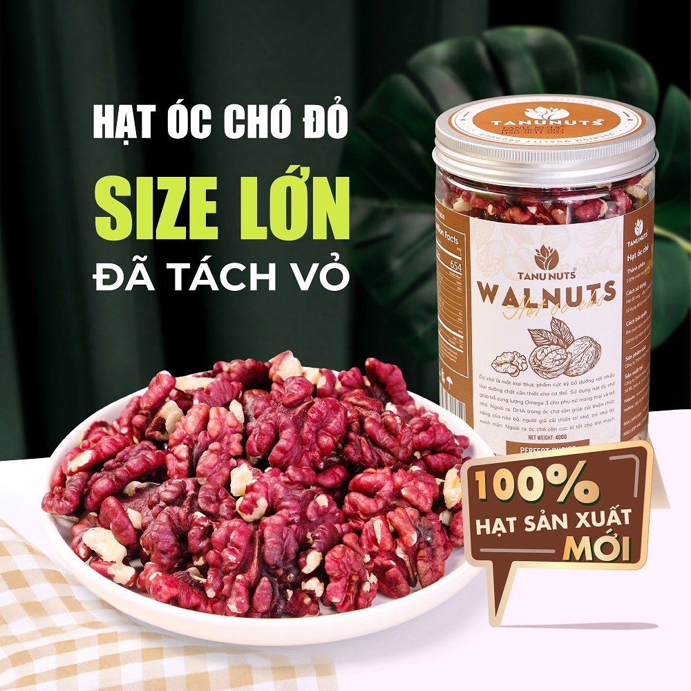 Hạt óc chó tách vỏ TANU NUTS nhân óc chó đỏ Chile hạt ngũ cốc dinh dưỡng cho bà bầu, bé.