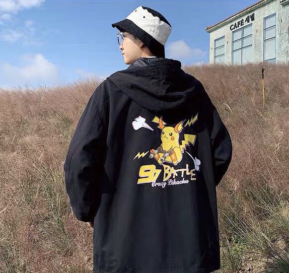 [HCM]Áo khoác dù nam nữ họa tiết PIKACHU siêu cute siêu hot làm giới trẻ điên đảo chất