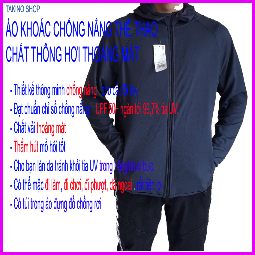 Áo Chống Nắng, Áo Khoác Nắng, Áo Chống Nắng Nam Nữ, Áo Khoác Nam, Áo Chống Nắng Mẫu Mới 2020- Kiểu Dáng Thể Thao - Chất Vải Thun Cao Cấp Thoáng Mát, Chống Tia UV Gây Hại , Takino Shop