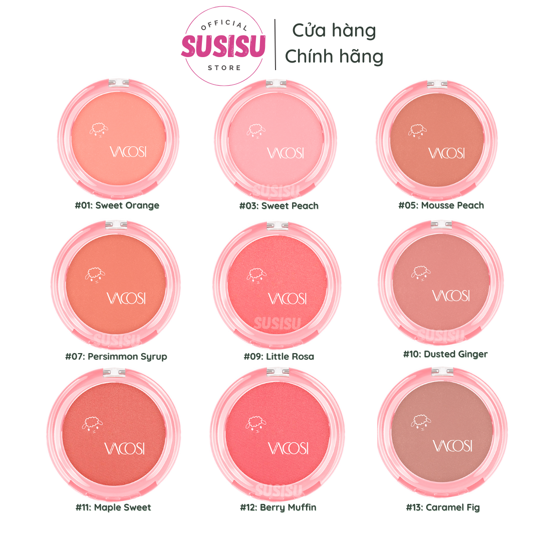 Phấn phủ má hồng nâng tone da VACOSI NATURAL LOLIPOP BLUSH POWDER/PHẤN MÁ HỒNG LOLIPOP PHIÊN BẢN MỚI