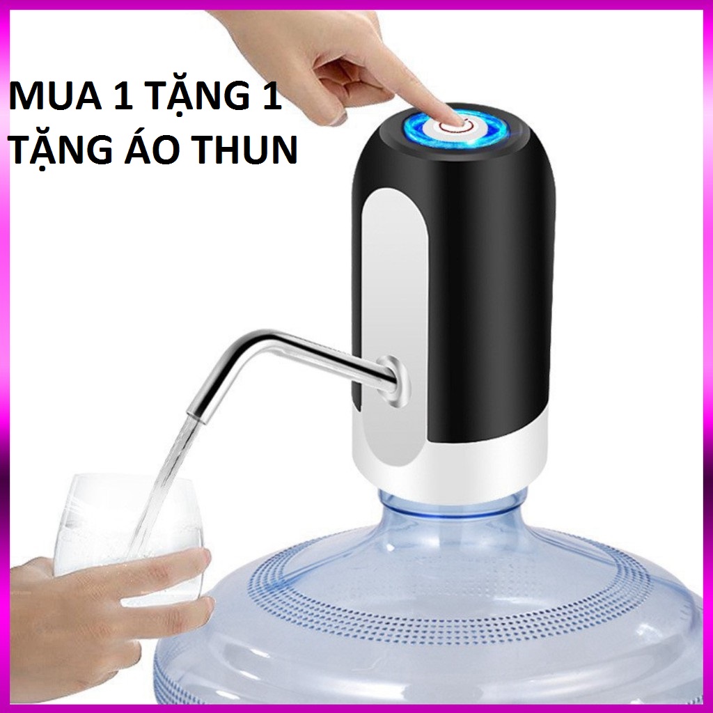 Vòi bơm nước tự động cho bình nước, Máy Hút Nước Đóng Chai Thông Minh Tự Động, Siêu Tiện Dụng, Có Led Siêu Đẹp, Pin Sạc - tặng áo thun