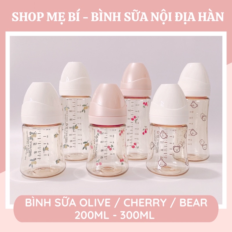Bình sữa olive /cherry/ bear 200-300ml