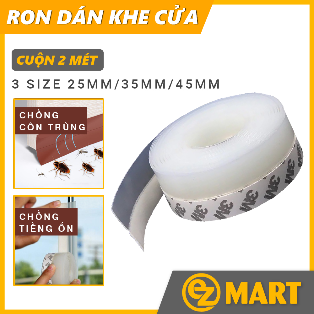Cuộn 2 Mét Ron Dán Khe Cửa, Chân Cửa - Ngăn Bụi Bẩn Giữ Nhiệt Máy Lạnh