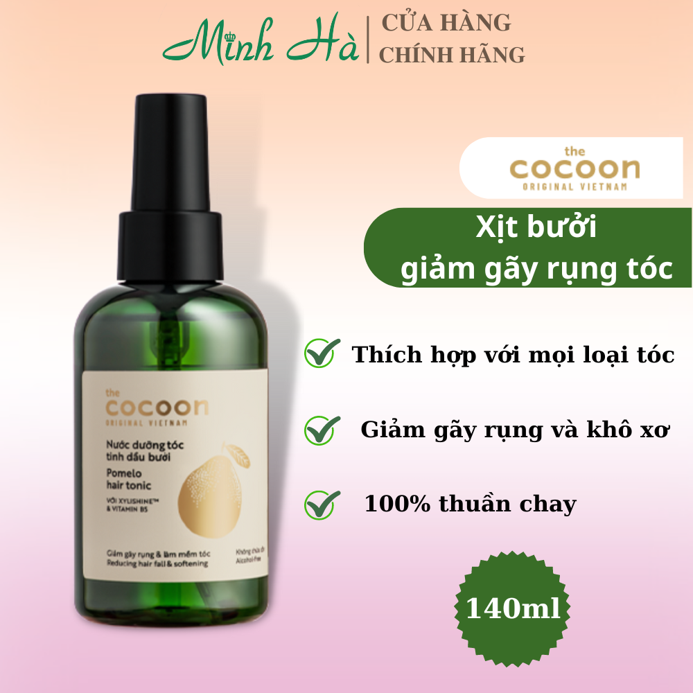 Nước dưỡng tóc tinh dầu bưởi Cocoon Pomelo hair tonic 140ml giúp giảm gãy rụng tóc