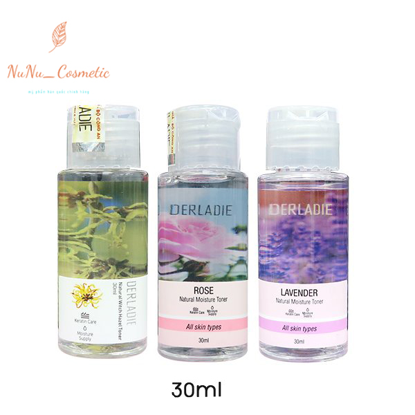 Nước Hoa Hồng Cấp Ẩm, Kiềm Dầu, Se Khít Lỗ Chân Lông Derladie Toner 30ml TOÀN QUỐC