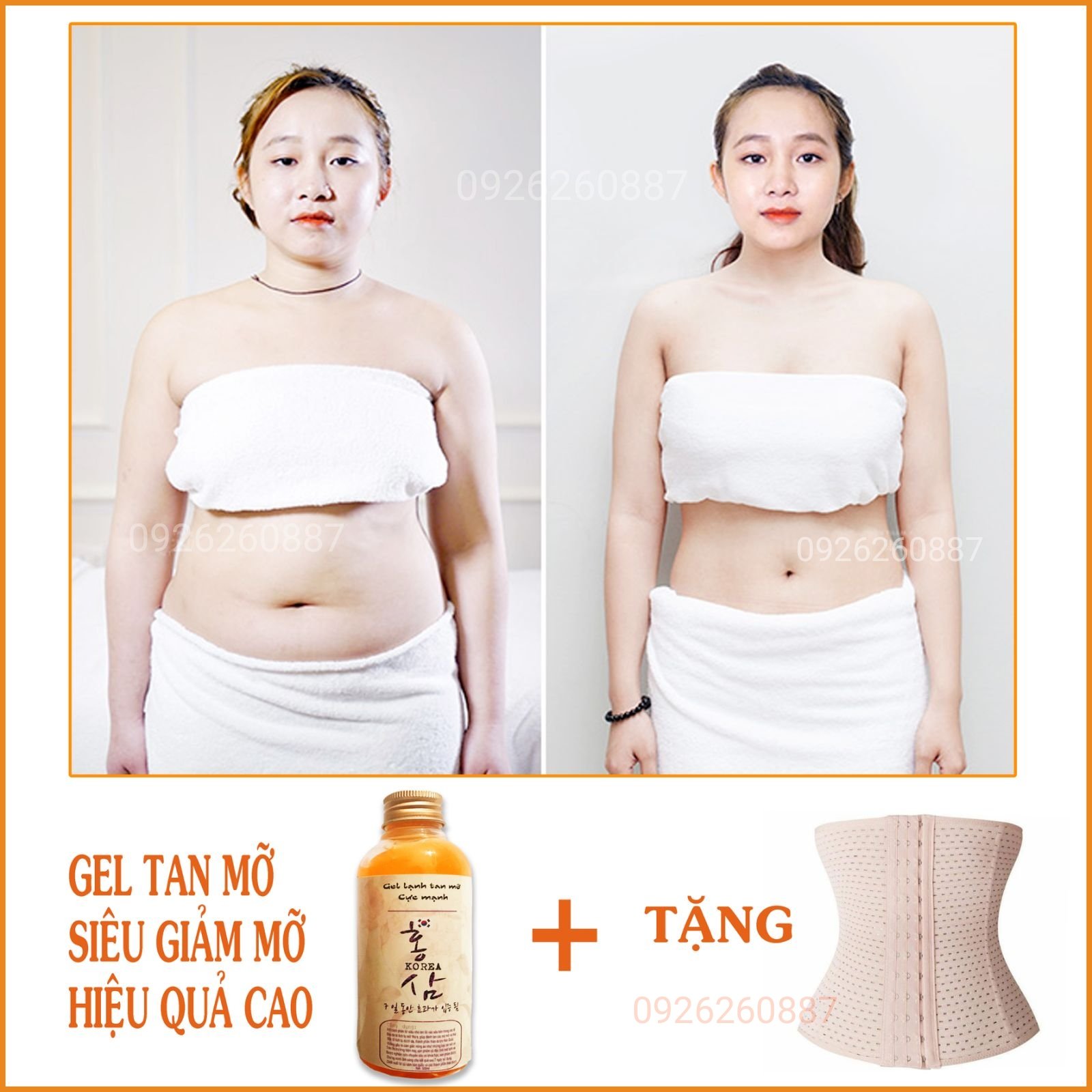 Gel tan mỡ cấp tốc tặng đai nịt bụng hàn quốc