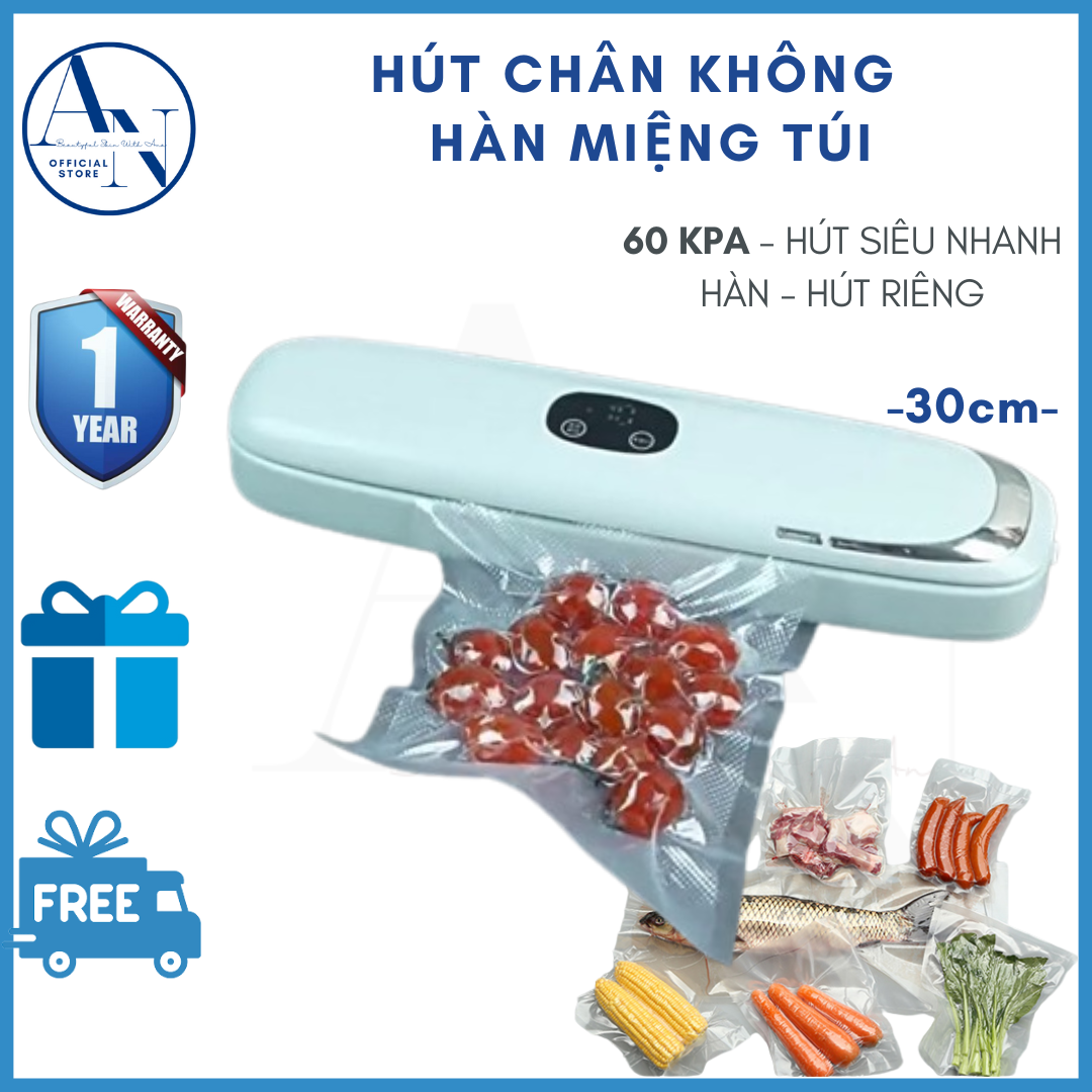 Máy Hút Chân Không   Thực Phẩm Gia Đình ANA Không Kén Túi Cao Cấp Máy Hàn Miệng Túi Mini Cầm Tay Lực Hút Không Khí Siêu Mạnh Giữ Môi Tường Chân Không Lý Tưởng Bảo Quản Thức Ăn