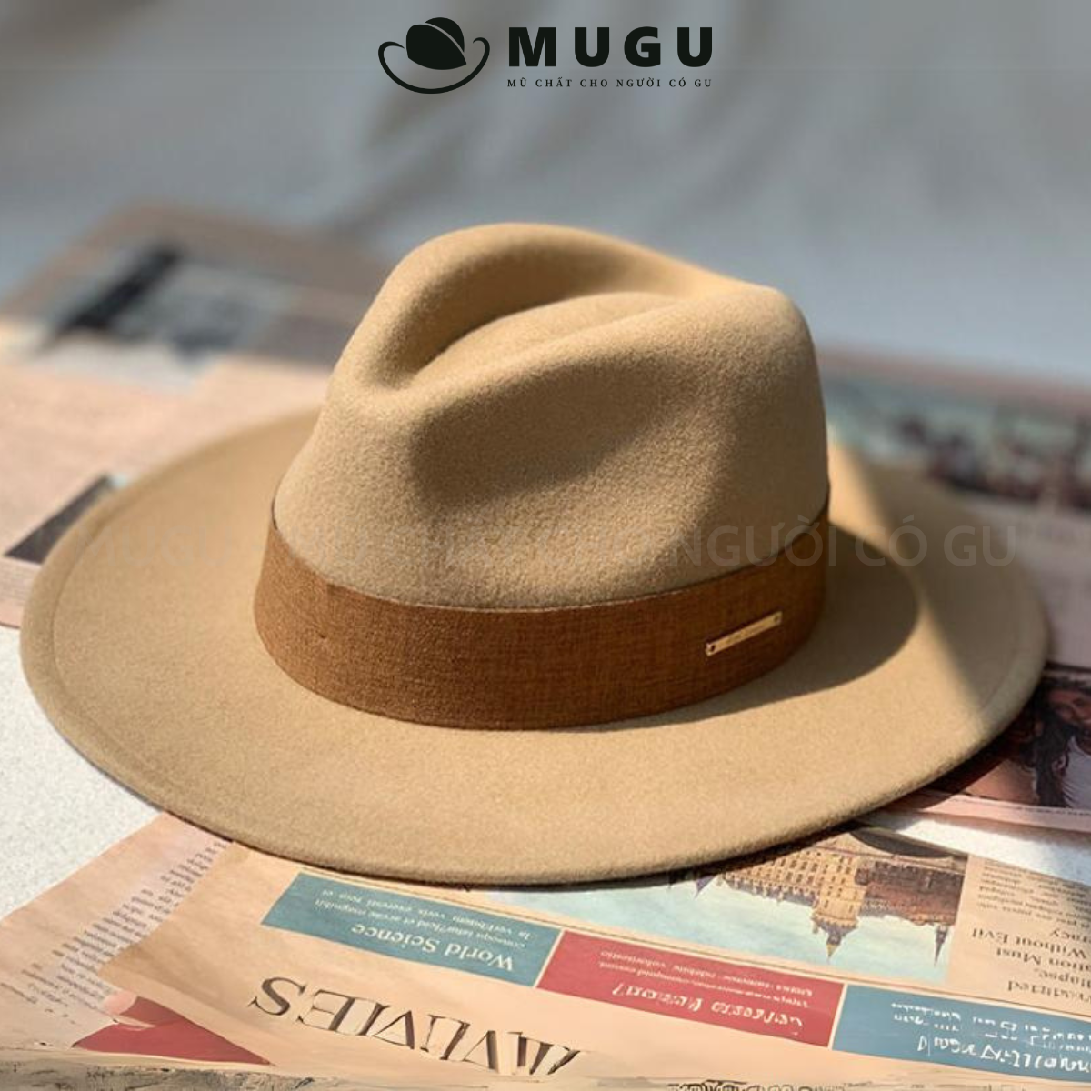 Mũ Phớt Nam Lông Cừu Cao Cấp LC01 - Mũ Fedora Nam Hàng Hiệu Nhập Khẩu | MUGU