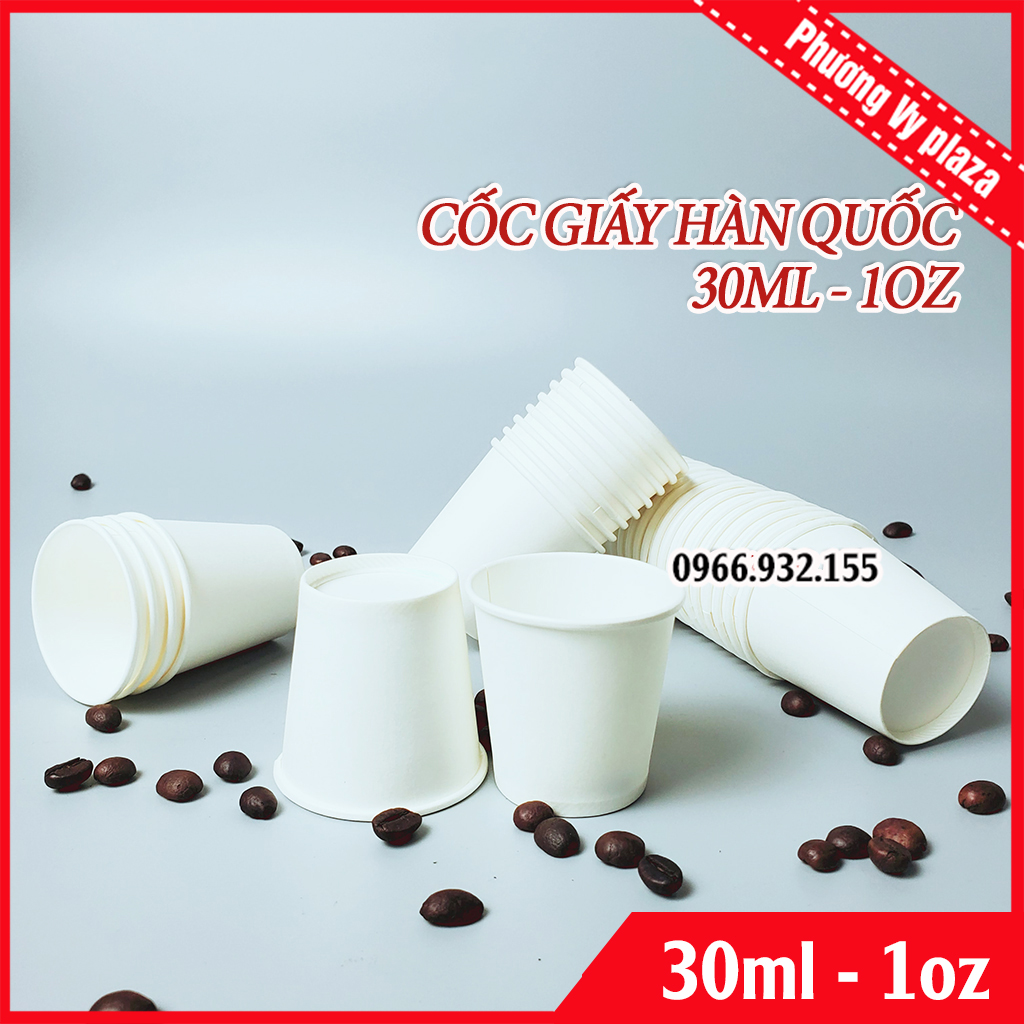 50 Chiếc Cốc Giấy 30ml - 1oz ly giấy NHẬP KHẨU HÀN QUỐC