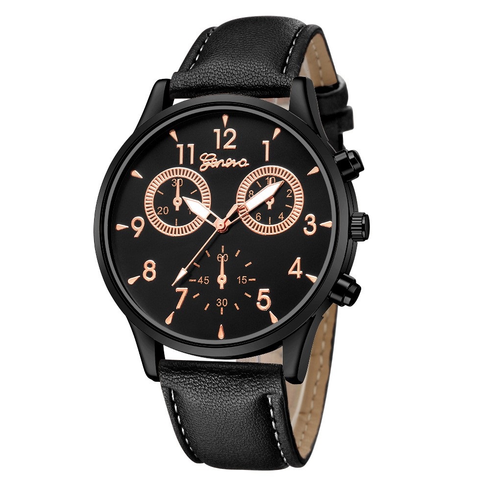 Đồng hồ nam geneva 40mm dây da sang trọng, 6 kim bh 12 tháng gena3