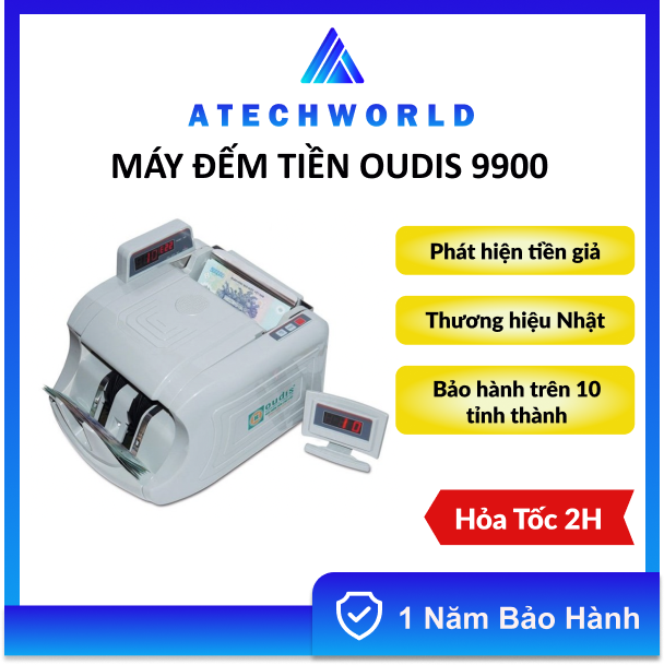 Máy đếm tiền nhật bản oudis 9900 nhỏ gọn có phát hiện tiền giả - hàng chính hãng - bh 1 năm - có xuất vat