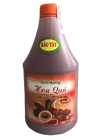 Siro hoa quả can tròn 2lít vị Dâu tây