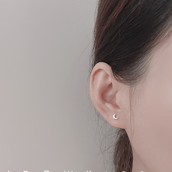 Bông tai mạ bạc trăng khuyết