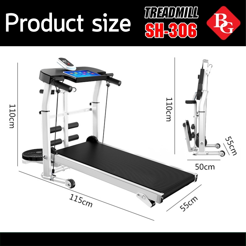 (ẢNH THẬT VÀ VIDEO)GYM - Máy chạy bộ cơ đa năng Treadmill SH-306 5 in 1 mẫu mới 2023 thích hợp cho mọi lứa tuổi luyện tập tặng kèm đĩa xoay eo
