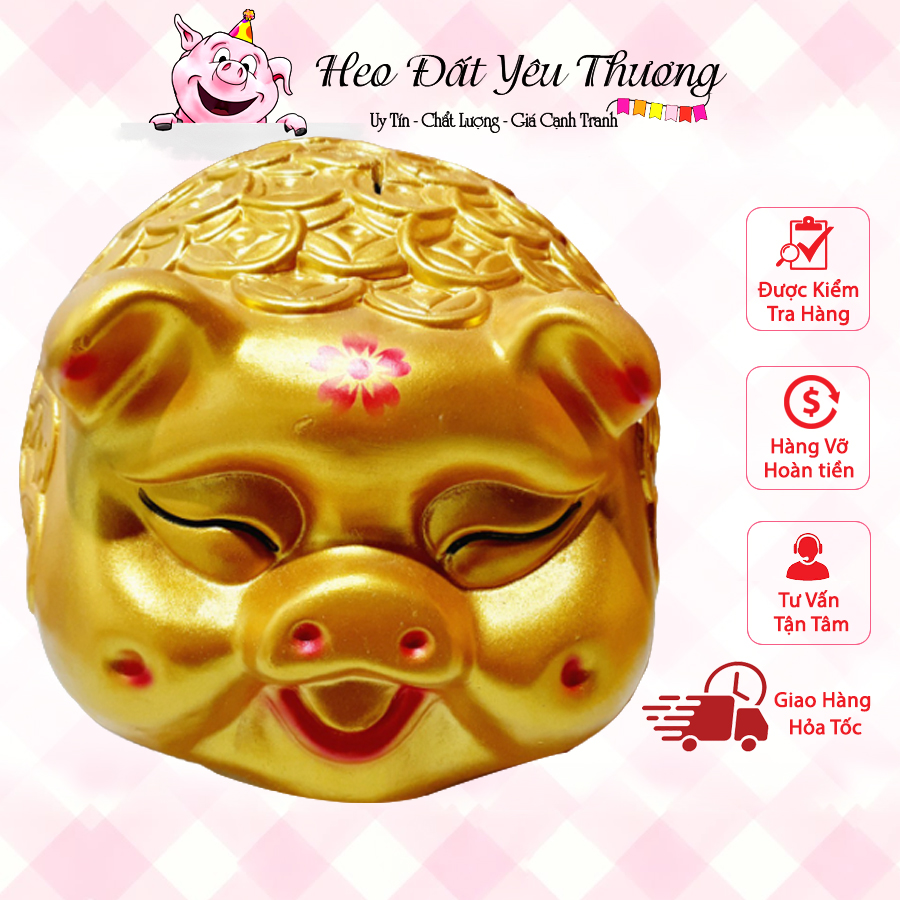 Heo đất lợn đất đồng xu may mắn tiết kiệm size đại