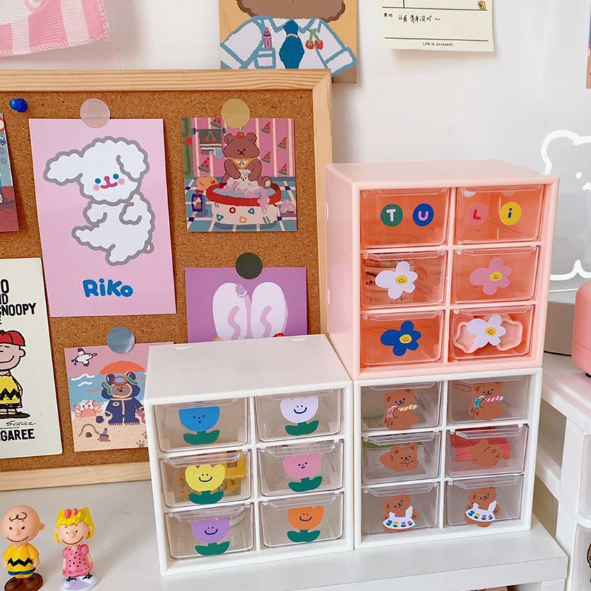 Tủ nhựa decor bàn học,6 ngăn, tủ đựng đồ đa năng LáMe Store, (đựng băng keo washi tape, đồ dùng học tập, trang sức ), trang trí góc học tập gọn gàng, tiện lợi, LM0003