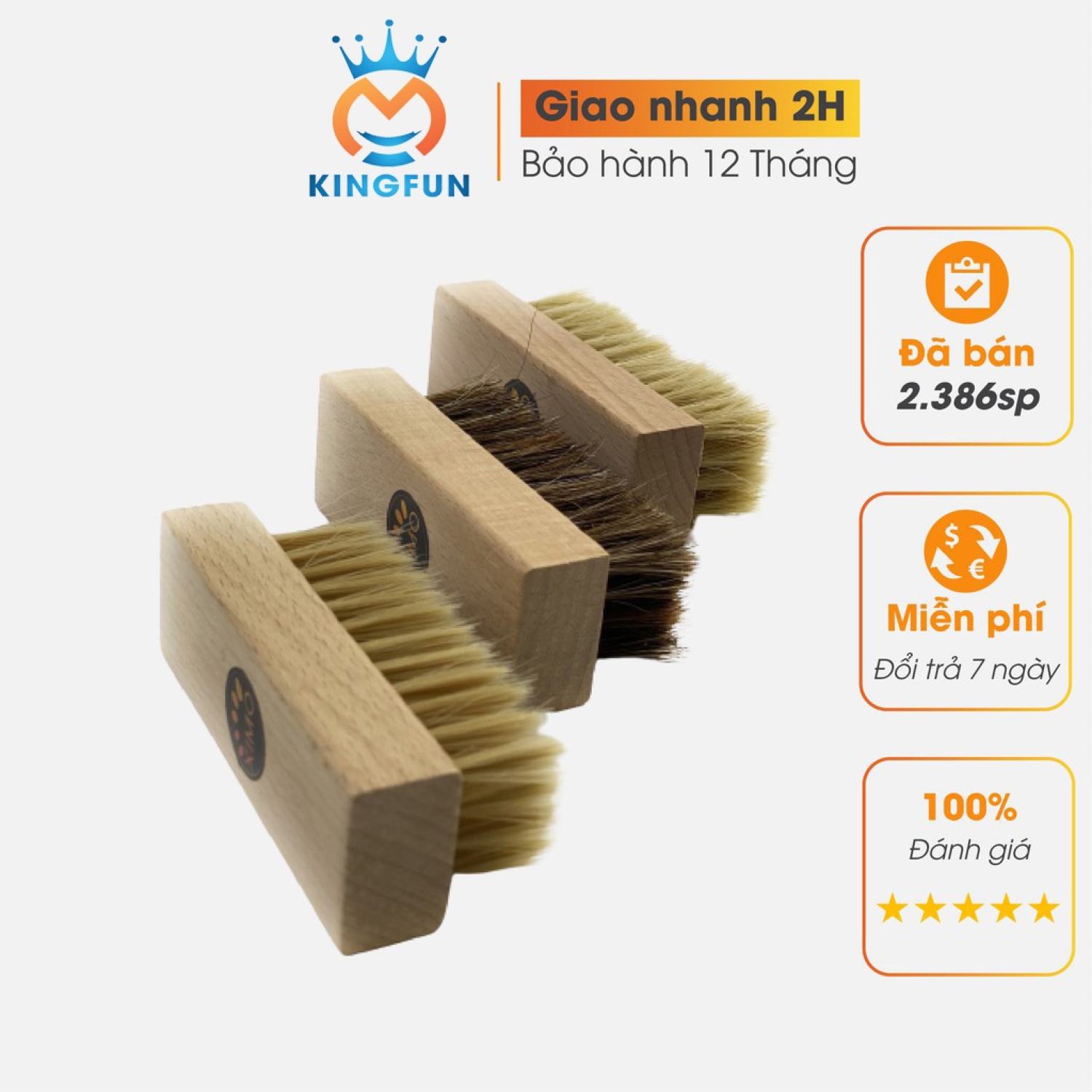 Bàn chải đánh giày lông heo lông ngựa & lông nhựa PP XIMO phiên bản cho giày vải sneaker (KBC01)