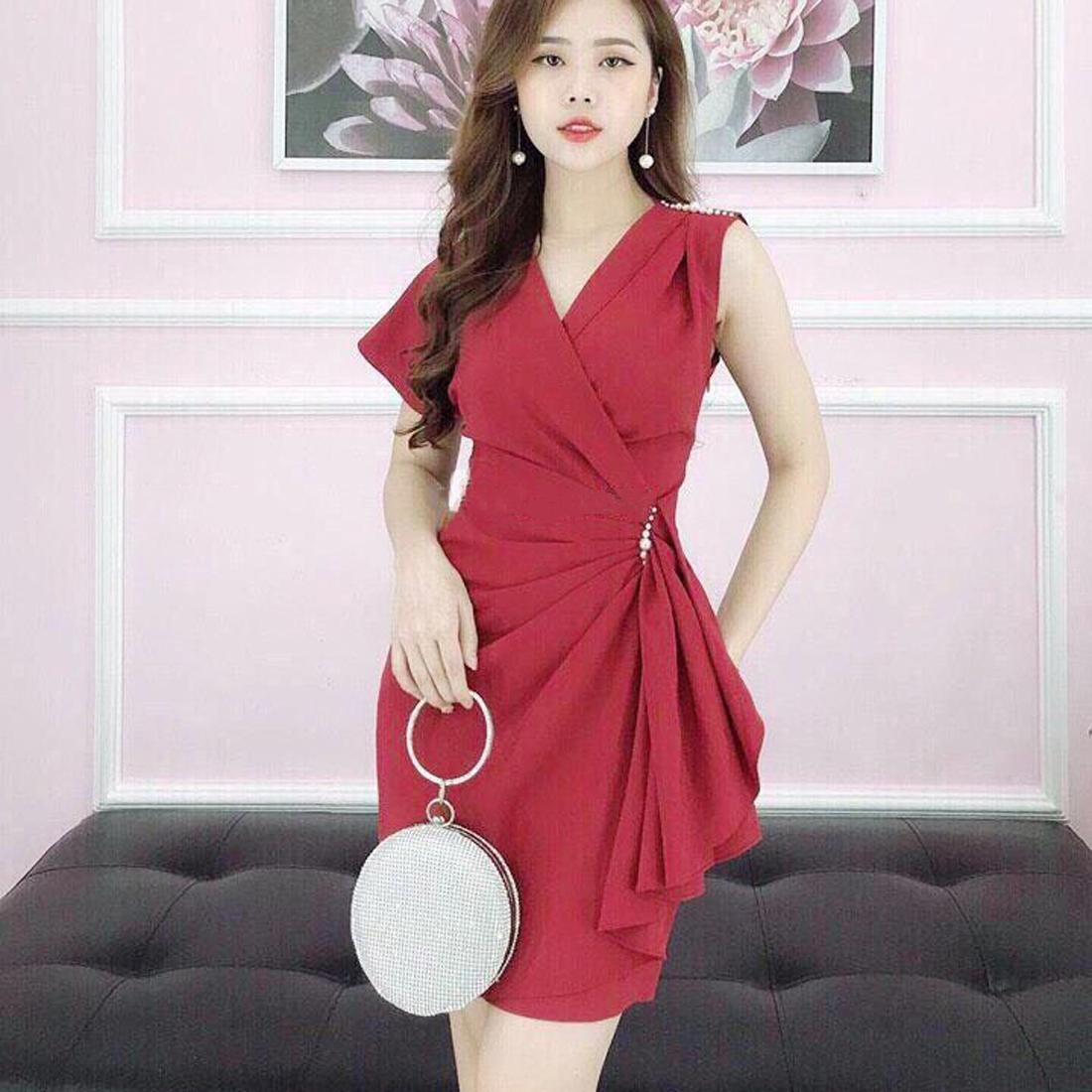 Đầm Nữ Ôm Body Rớt Vai Đính Cườm Thời Trang H&D Fashion VNJ271