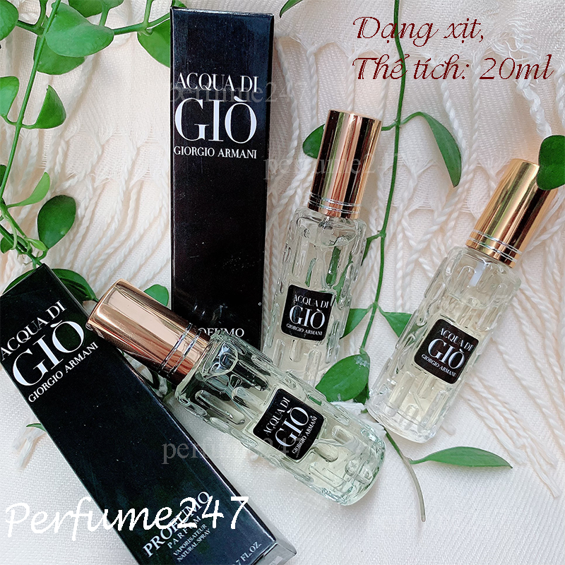 Combo 3 chai nước hoa nam giò đen 20ml mini thơm lâu