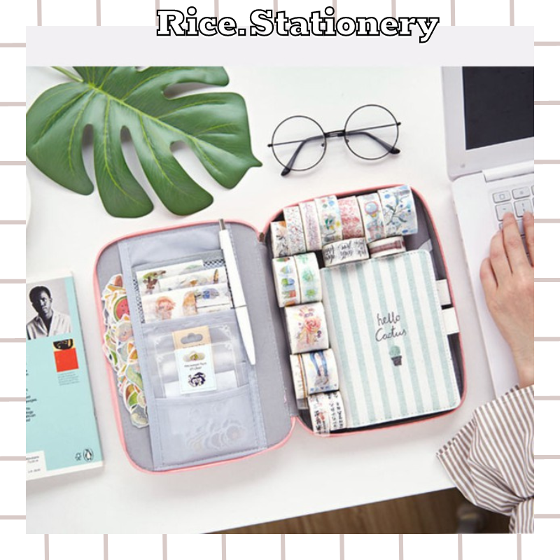 Túi Đựng máy tính bảng mini, Mỹ Phẩm, Sổ Tay, Bút viết Văn Phòng Phẩm Siêu Dễ Thương ricestationery
