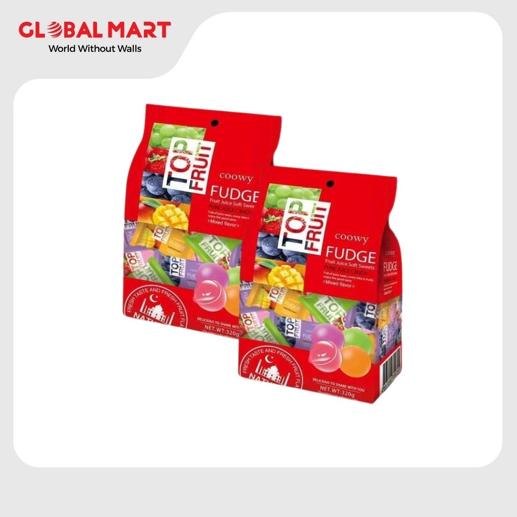 Kẹo dẻo nhân trái cây tươi top fruit mix các vị 2 túi 640g