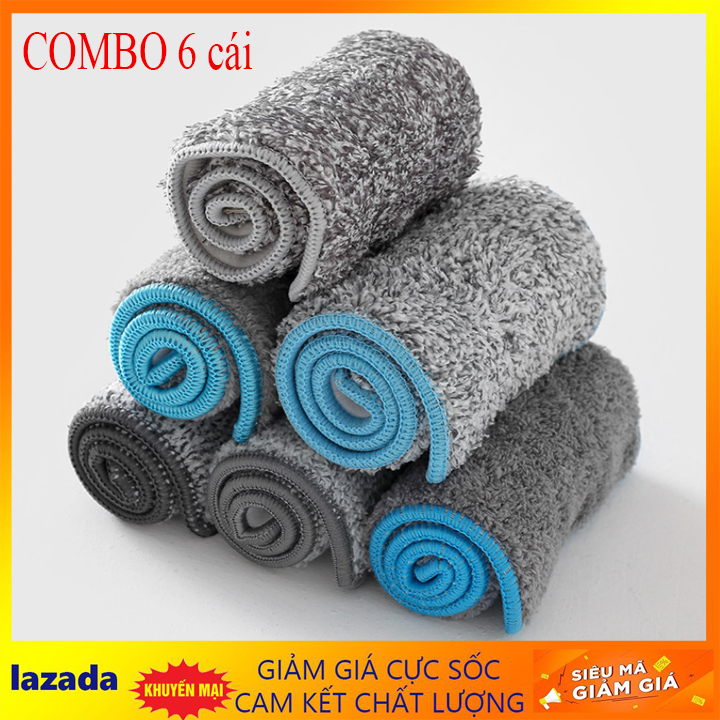 Combo 6 bông lau nhà - Bông lau thay thế cho cây lau nhà tự vắt