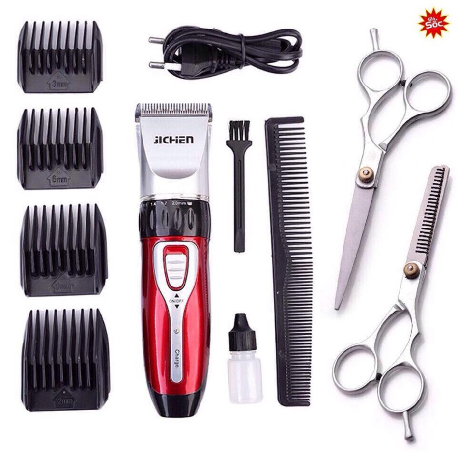 Tông đơ cắt tóc gia đình jc 0817 tặng kèm bộ kéo cắt tỉa