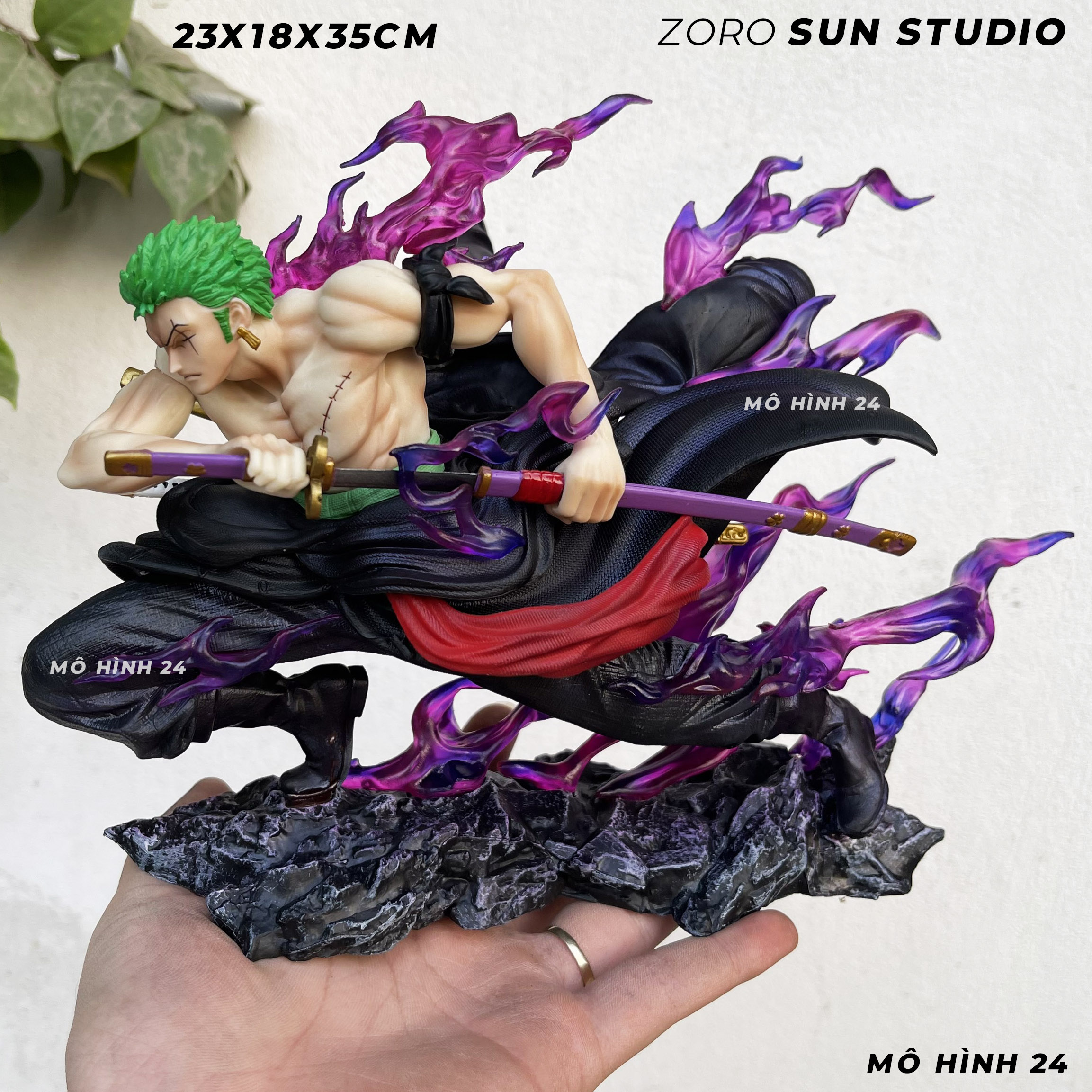 [ẢNH TỰ CHỤP] Mô hình Zoro Sun Studio full haki pvc cao cấp figure one piece Roronoa Zoro gia re 24group decor đồ chơi